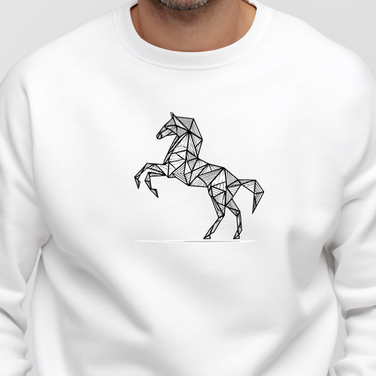 Vyriškas džemperis "Lietuviškas arkliukas" (Juoda/Balta)