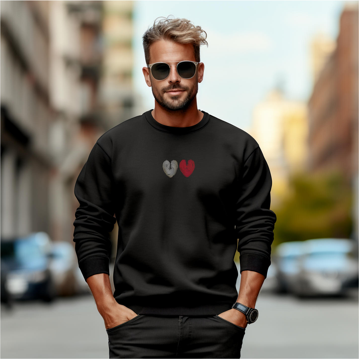 Vyriškas džemperis "Meilės atspaudai"