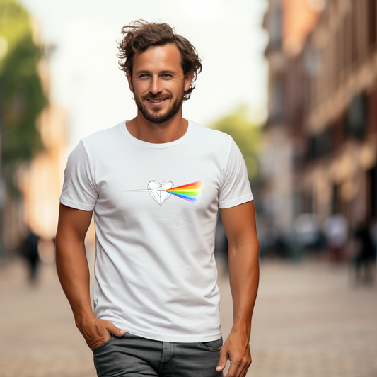 Vyriški marškinėliai “Širdies spindulys" (Juoda/Balta)