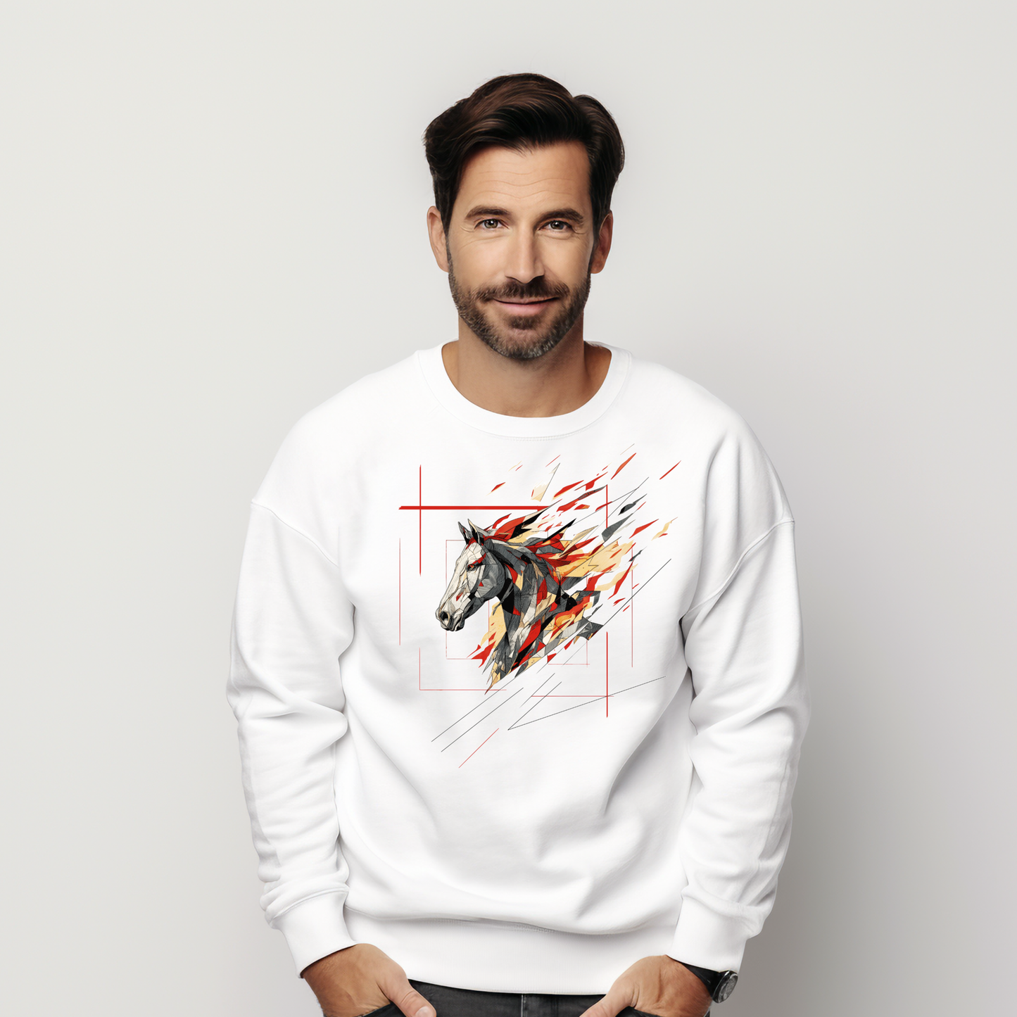 Vīriešu džemperis "Uguns zirgs"