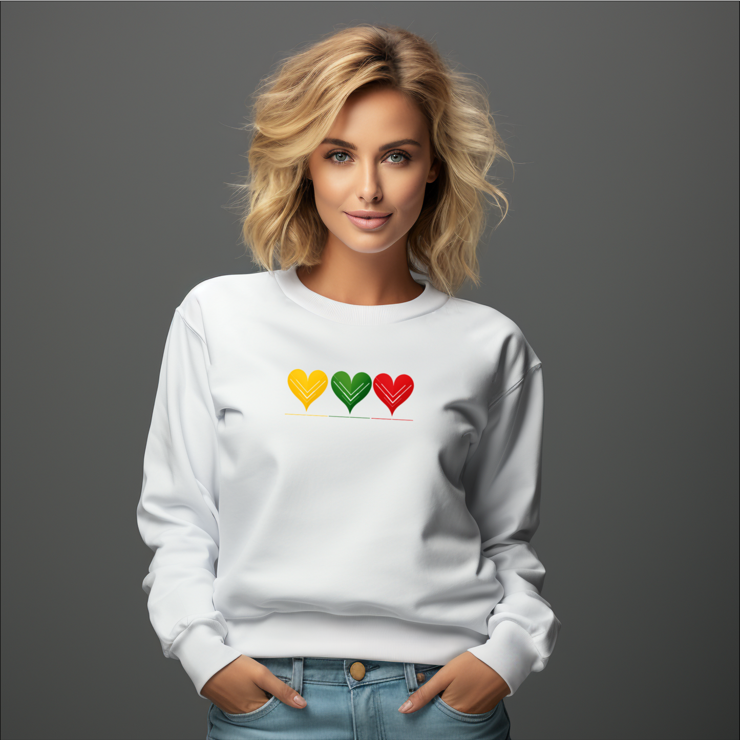 Moteriškas džemperis “Aš labai myliu Lietuvą" (Juoda/Balta)