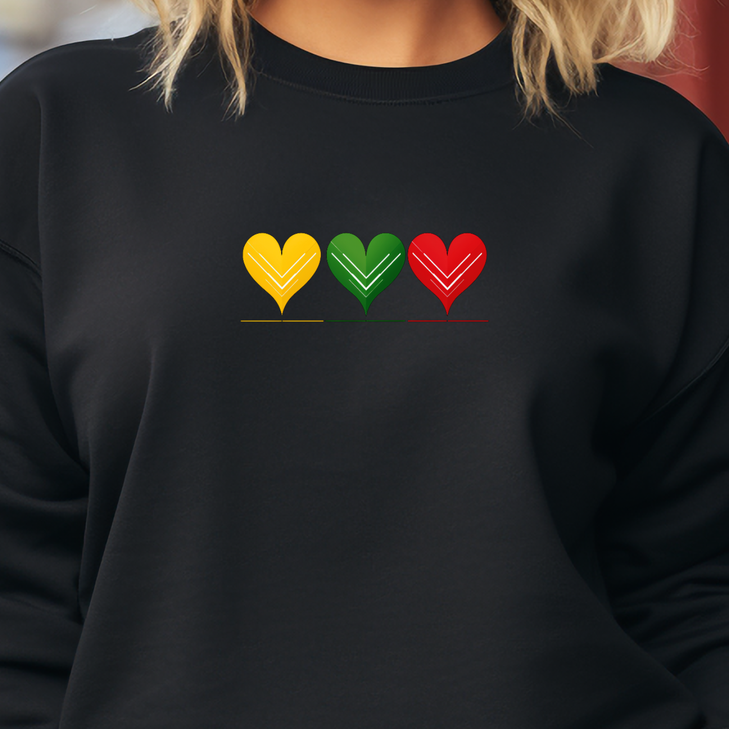 Moteriškas džemperis “Aš labai myliu Lietuvą" (Juoda/Balta)