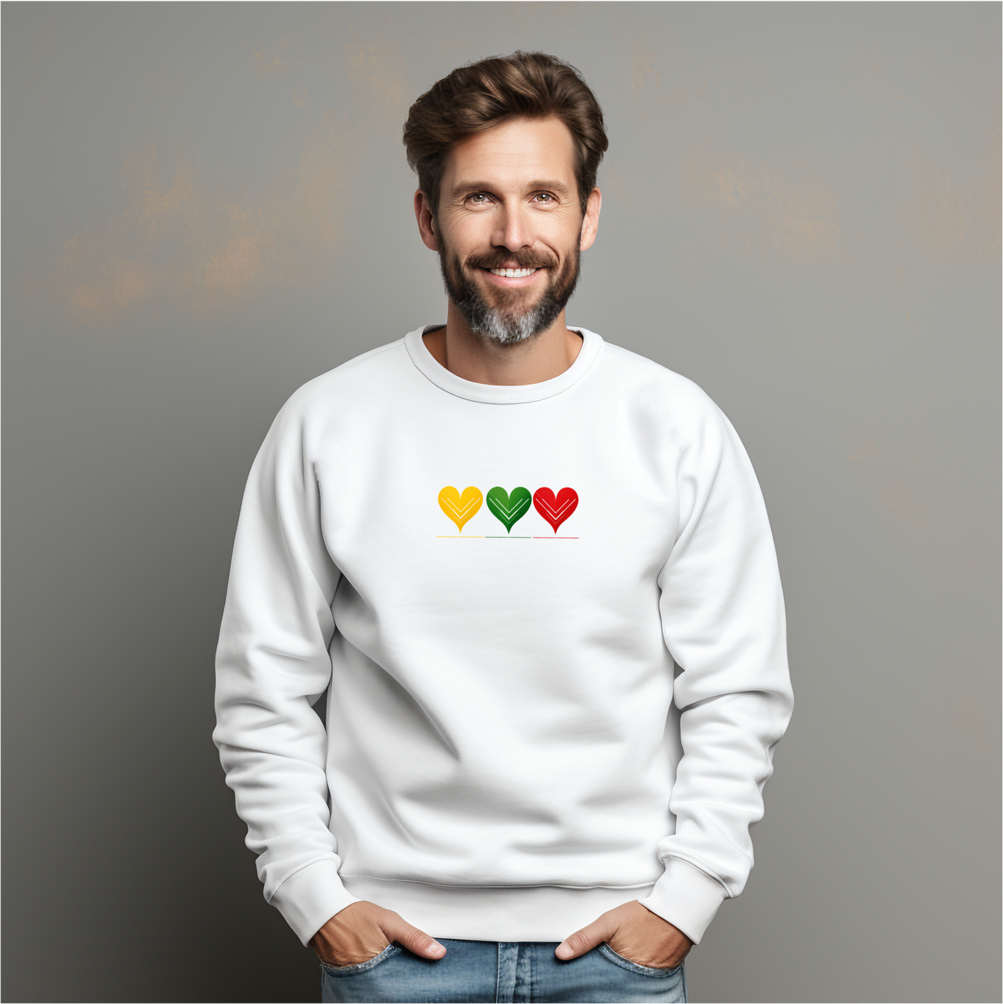 Vyriškas džemperis “Aš labai myliu Lietuvą" (Juoda/Balta)