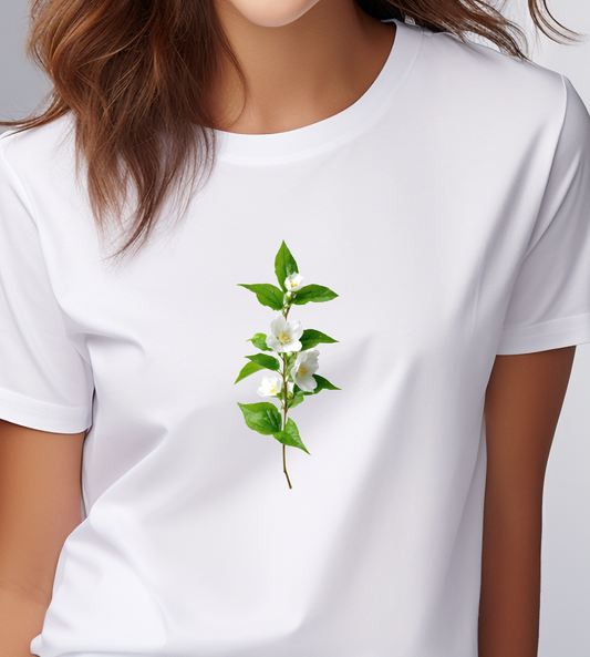 Moteriški marškinėliai "Baltų jazminų žiedai"