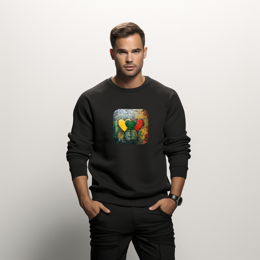 Stilingas juodas vyriškas džemperis "Freedom Black" su trispalvės širdžių motyvu. Unikalus patriotinis dizainas, idealus laisvės mylėtojams. Designedbyme.lt kūrinys - modernus ir originalus. Vyriškas džemperis "Freedom Black", Vyriški džemperiai, BESTSELLER'iai, Naujausi dizainai