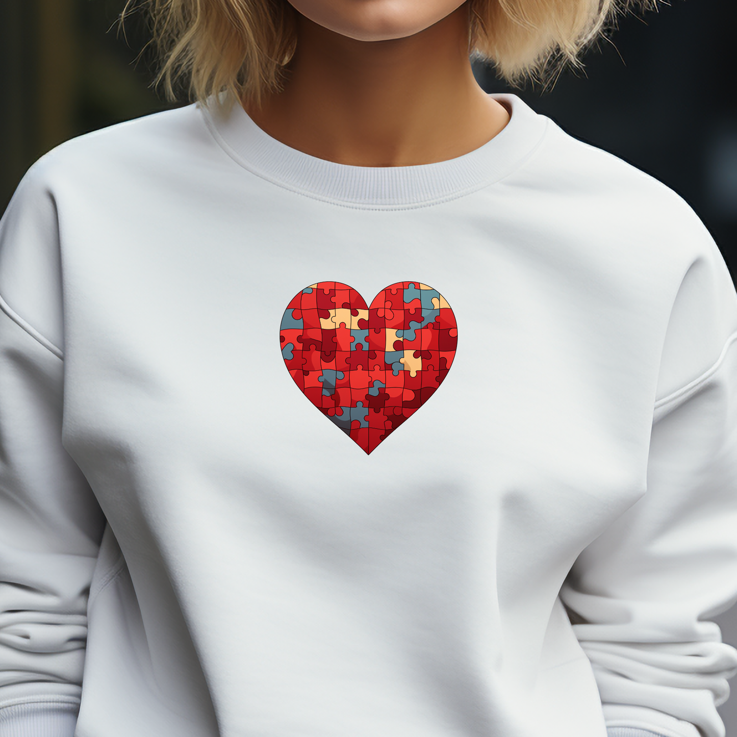 Moteriškas džemperis “Love Puzzle" (Juoda/Balta)