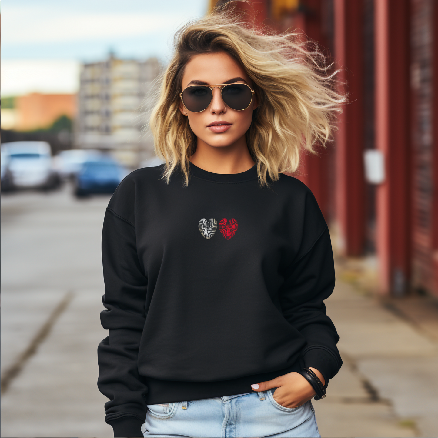 Moteriškas džemperis "Meilės atspaudai"