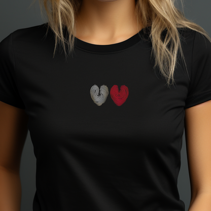 Moteriški marškinėliai "Meilės atspaudai"