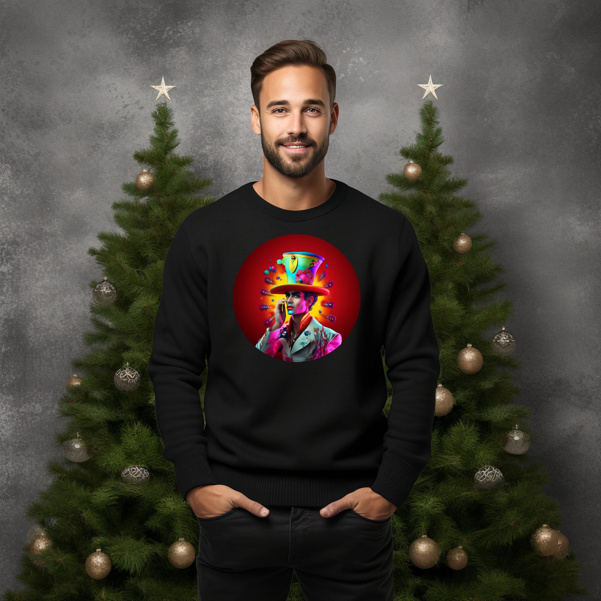 Vyriškas džemperis "Show Must Go On" – modernus, ryškus ir madingas, sukurtas Designedbyme.lt. Tobulas pasirinkimas drąsiems vyrams, norintiems išsiskirti. Puiki gimtadienio dovana vyrams. "Designed By Me" marškinėlių ir džemperių gamyba. Visi produktai, Vyriški džemperiai.