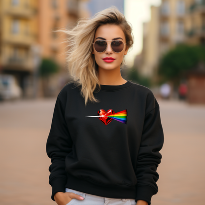 Moteriškas džemperis “Širdies spindulys" (Juoda/Balta)