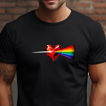 Vyriški marškinėliai “Širdies spindulys" (Juoda/Balta)