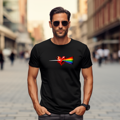 Vyriški marškinėliai “Širdies spindulys" (Juoda/Balta)