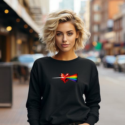 Moteriškas džemperis “Širdies spindulys" (Juoda/Balta)