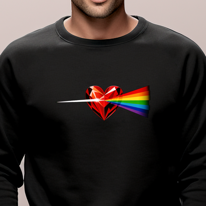 Vyriškas džemperis “Širdies spindulys" (Juoda/Balta)