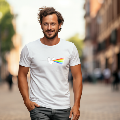 Vyriški marškinėliai “Širdies spindulys" (Juoda/Balta)