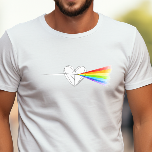 Vyriški marškinėliai “Širdies spindulys" (Juoda/Balta)