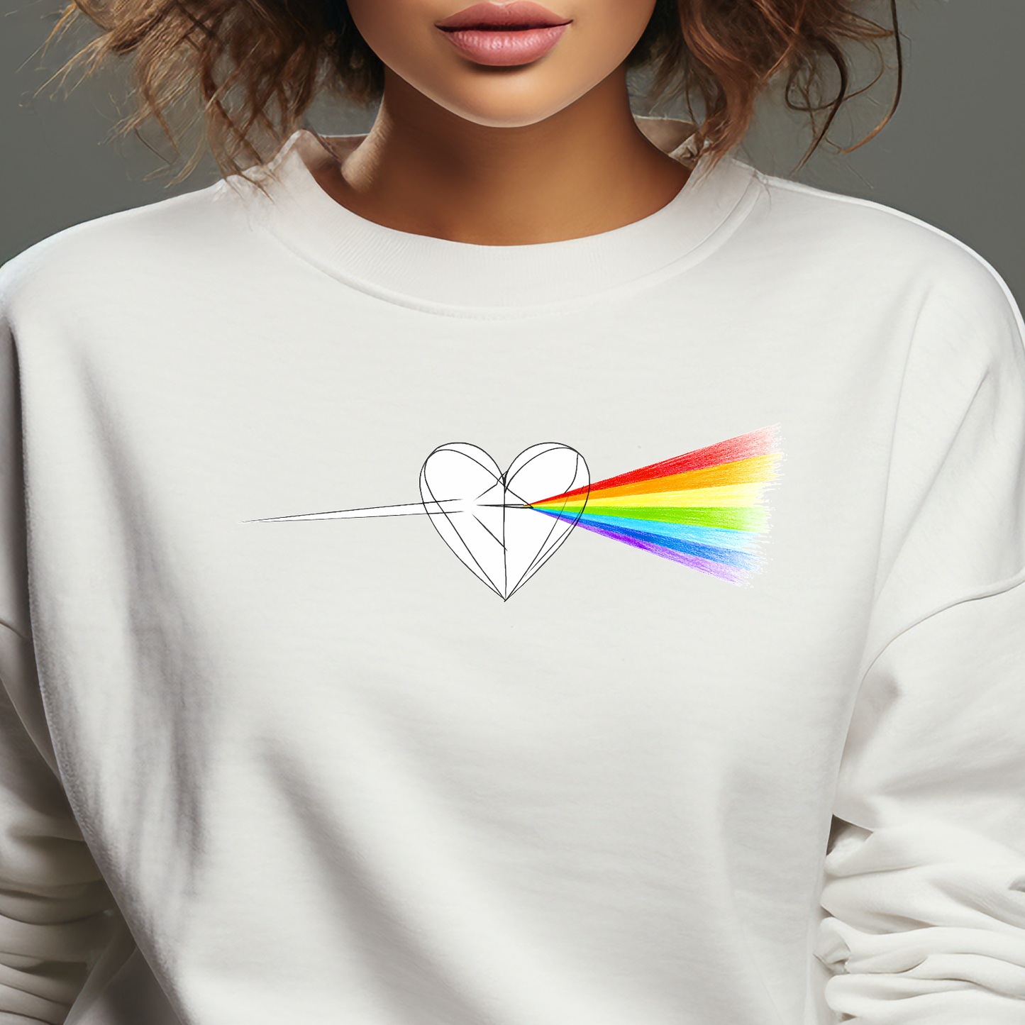 Moteriškas džemperis “Širdies spindulys" (Juoda/Balta)