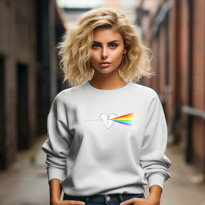 Moteriškas džemperis “Širdies spindulys" (Juoda/Balta)