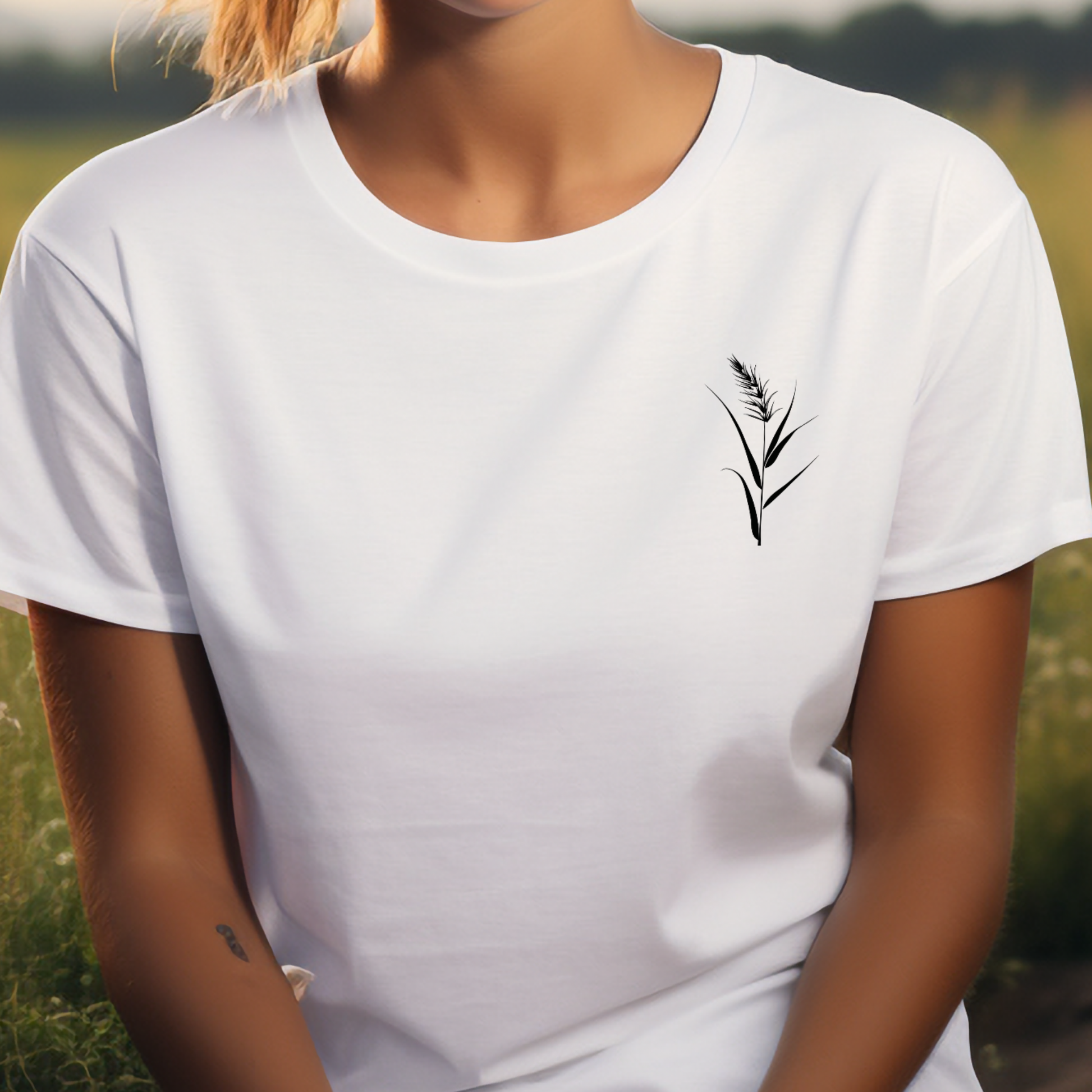 Balti moteriški marškinėliai su minimalistiniu smilgos piešiniu, simbolizuojančiu gamtos ramybę. Unikalus Designedbyme.lt kūrinys, puikiai tinkantis kasdienai ar dovanai. Subtilus ir stilingas pasirinkimas natūralumo mėgėjams. ,  FINALINIS IŠPARDAVIMAS! NUOLAIDOS IKI -80%
