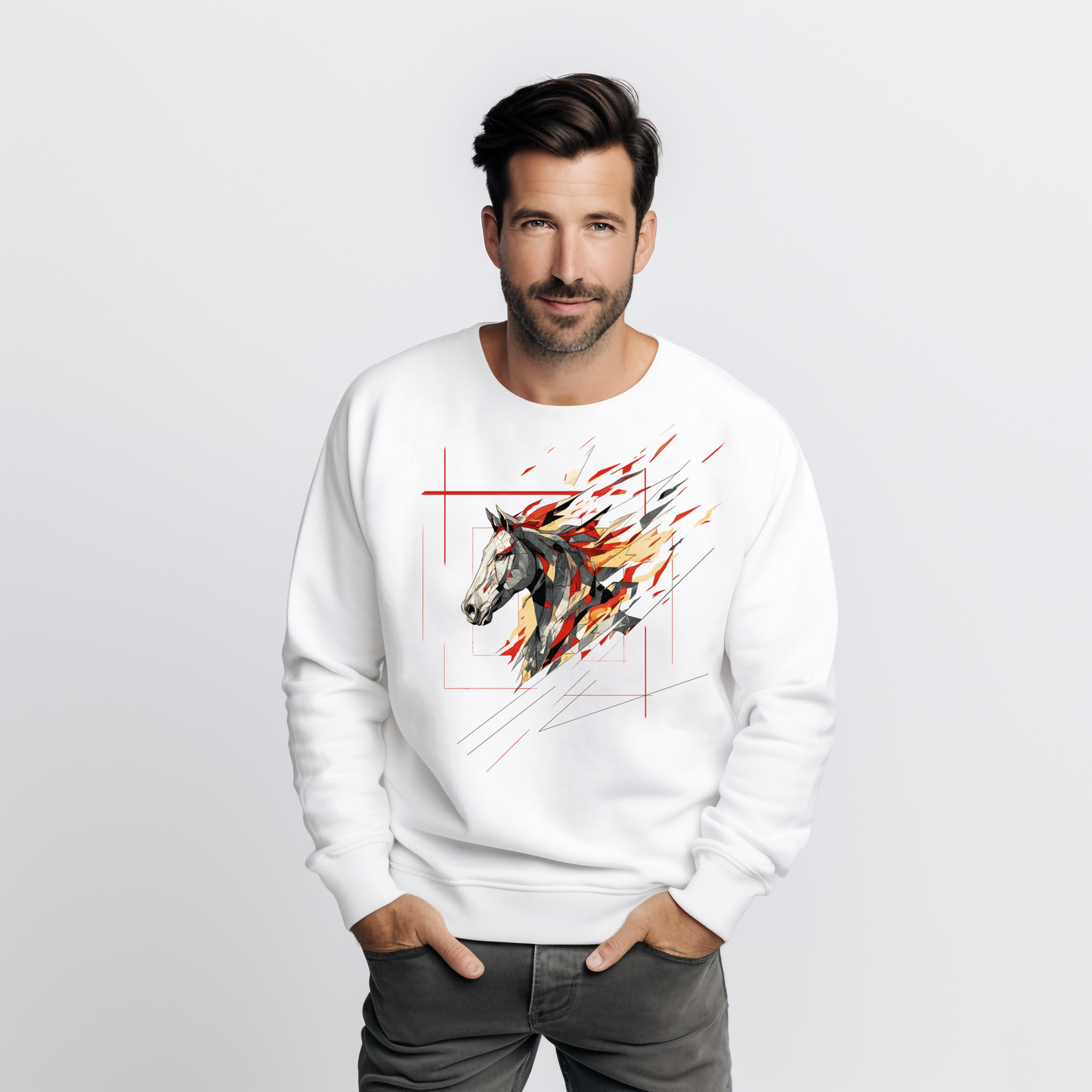 Vyriškas džemperis "Ugninis žirgas"