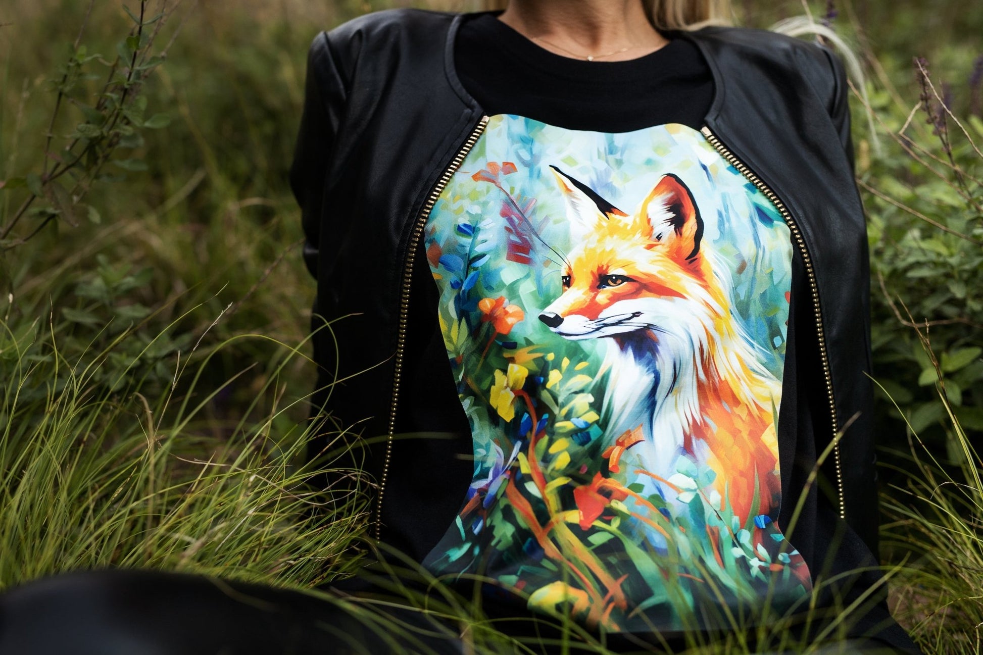 Stilingi "Lady Fox" marškinėliai su ryškiu lapės atvaizdu, simbolizuojantys vidinę stiprybę ir nepriklausomumą. Unikalus dizainas, atspindintis modernią ir drąsią moterį. Designedbyme.lt kolekcijos dalis, puiki dovana draugei. Išskirtinis spaudos darbas, , Moteriški marškinėliai, Naujausi dizainai