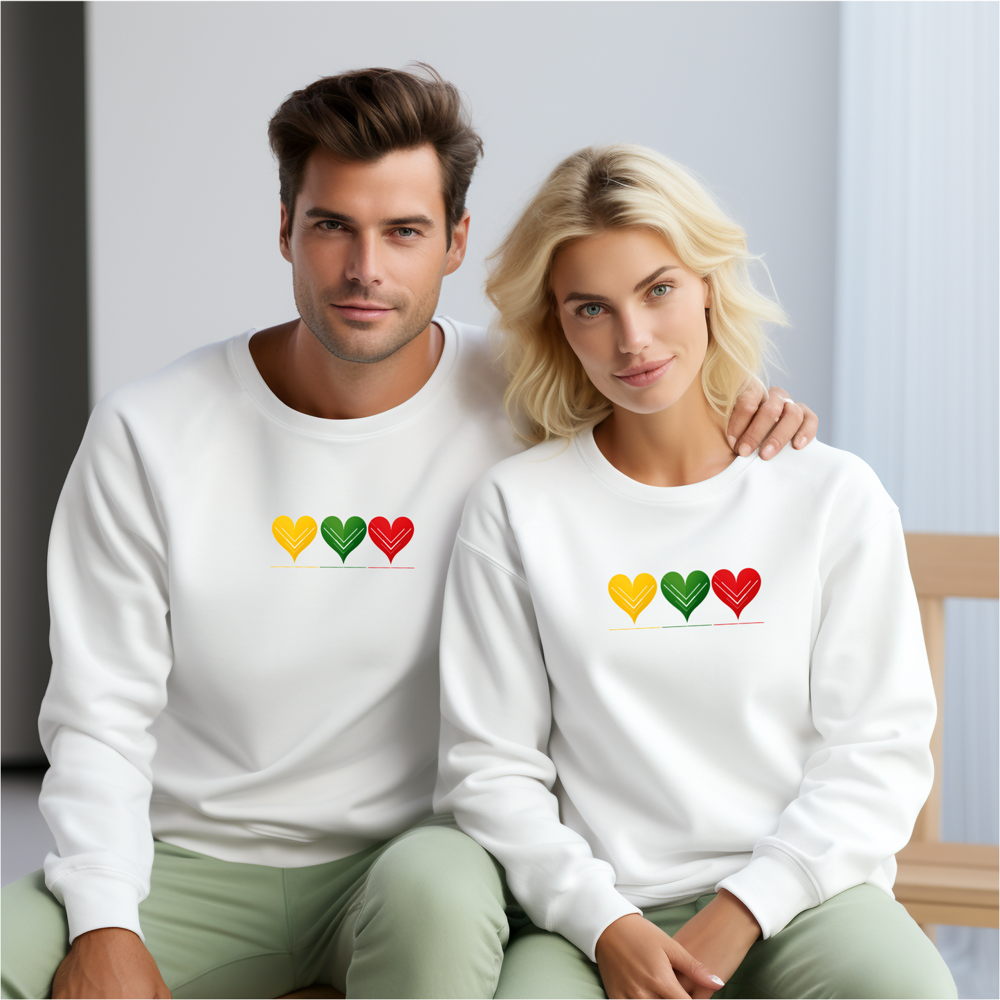 Moteriškas džemperis “Aš labai myliu Lietuvą" (Juoda/Balta)